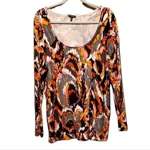 Madison Woman Floral Stretchy Blouse Round Neck Top Plus Size 1X Women Pre-owned